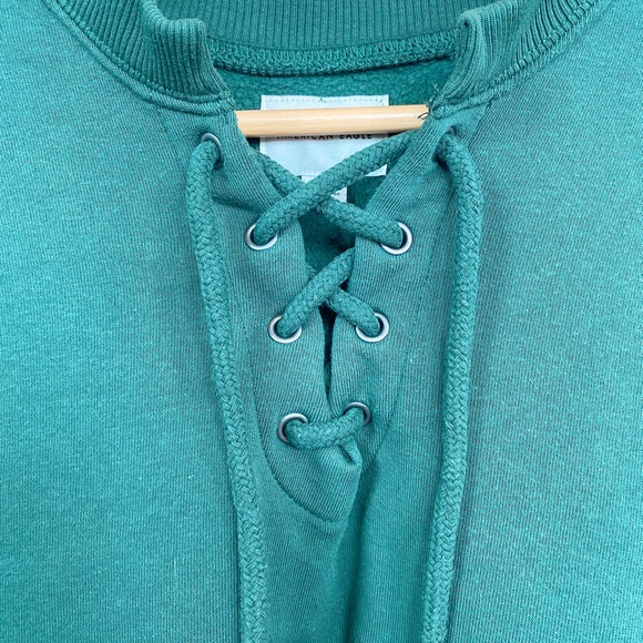 5/$50 🌷🌼🌿 AMERICAN EAGLE Lace Up Crewneck Sweatshirt Size S - Picture 3 of 5